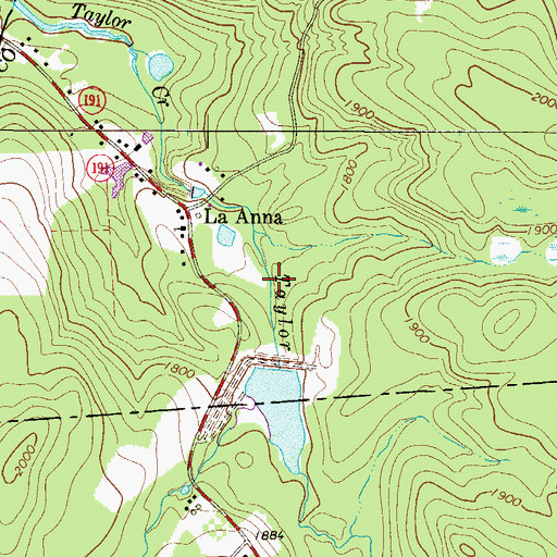 Topographic Map of PA-446 Dam, PA