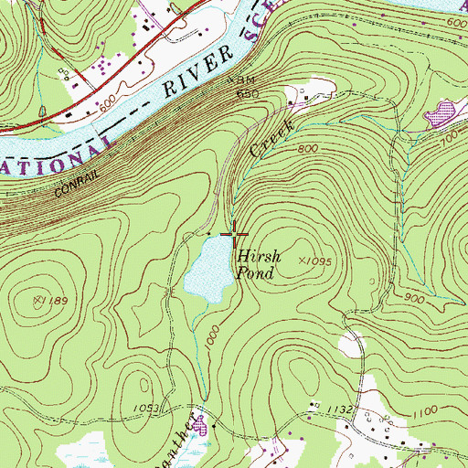 Topographic Map of Hirsch Dam, PA