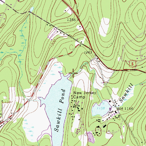 Topographic Map of Sawkill Pond Dam, PA