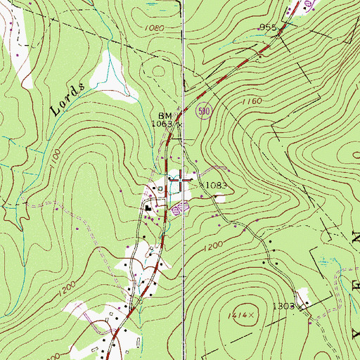 Topographic Map of Boehm Dam, PA