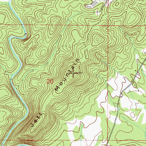 Topographic Map of Jett Mountain, AL