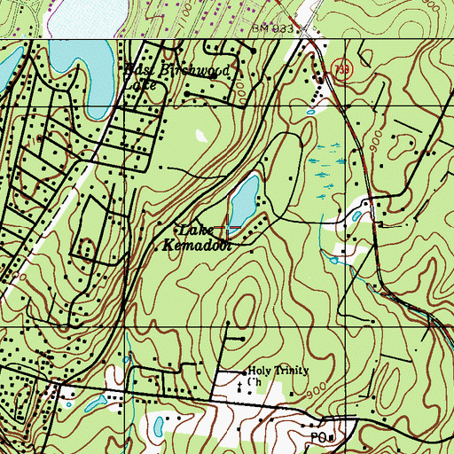 Topographic Map of Lake Kernadobi Dam, PA