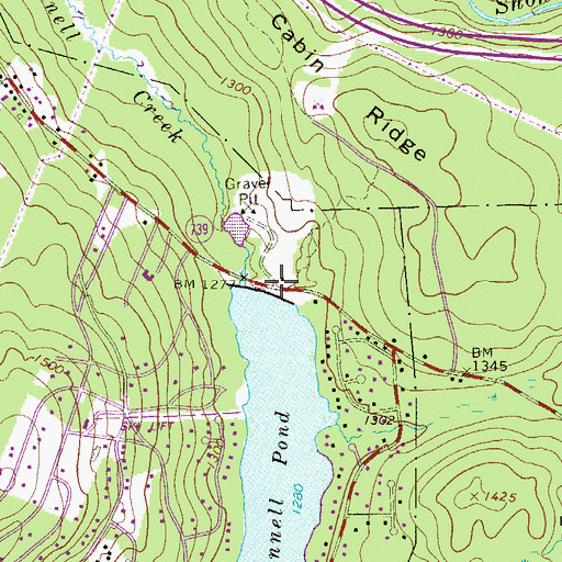 Topographic Map of McConnell Lake Dam, PA