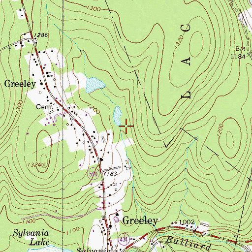 Topographic Map of Roth Dam, PA