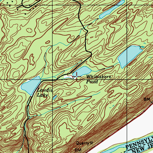 Topographic Map of Whittaker Dam, PA