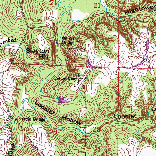 Topographic Map of Jetton Cemetery, AL