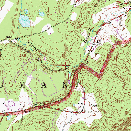 Topographic Map of Gregory Dam, PA