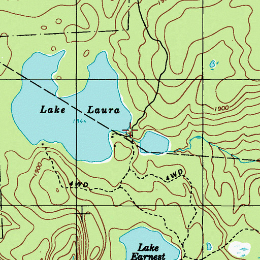 Topographic Map of Lake Laura Dam, PA
