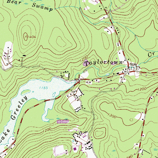 Topographic Map of Lake Greely Dam, PA