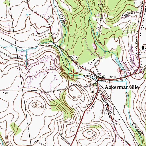 Topographic Map of Mill Dam, PA
