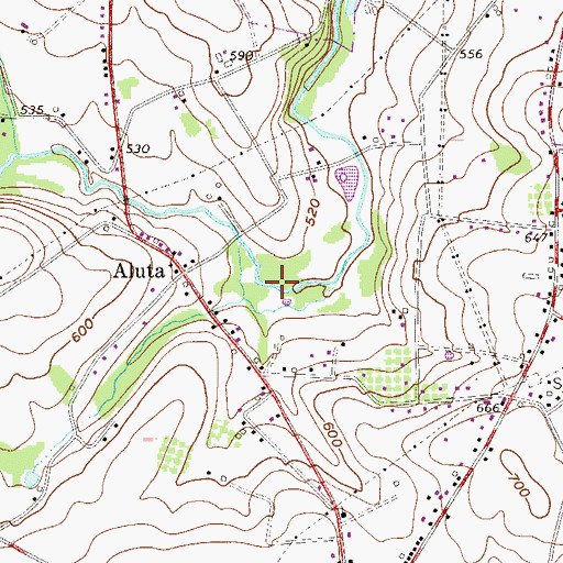 Topographic Map of Mill Dam, PA