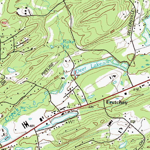 Topographic Map of Pardee Place Dam, PA