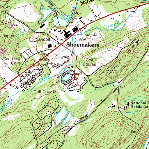 Topographic Map of Indian Lake Camp Dam, PA