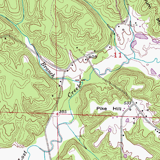 Topographic Map of Jim Branch, AL