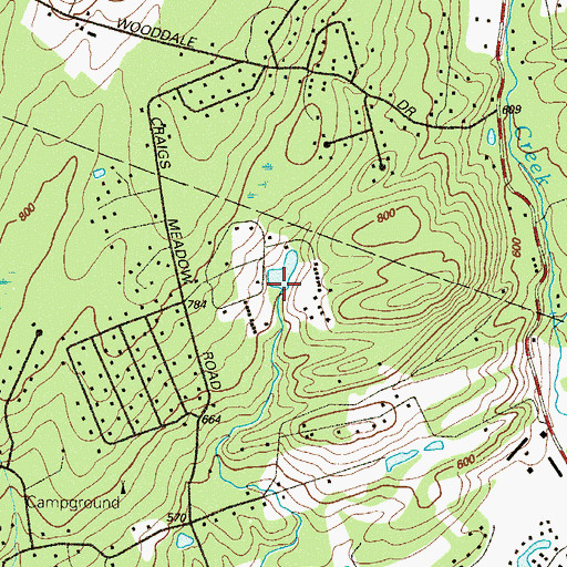 Topographic Map of Kings Dam, PA