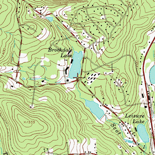 Topographic Map of Brookdale Lake Dam, PA