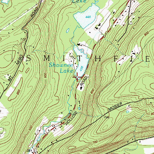 Topographic Map of Shawnee Dam, PA