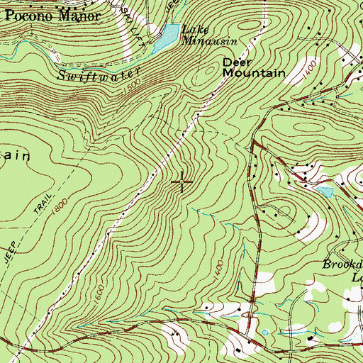 Topographic Map of Lake Minausin Dam, PA