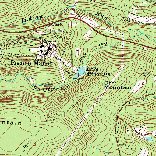 Topographic Map of Pocono Manor Dam, PA