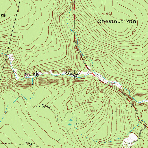 Topographic Map of Buck Hill Dam, PA