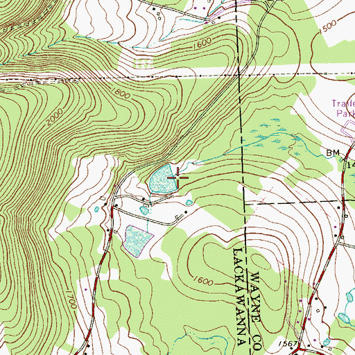 Topographic Map of Coccordrilli Dam, PA