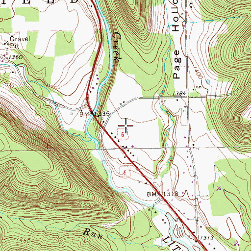 Topographic Map of Dugall, PA