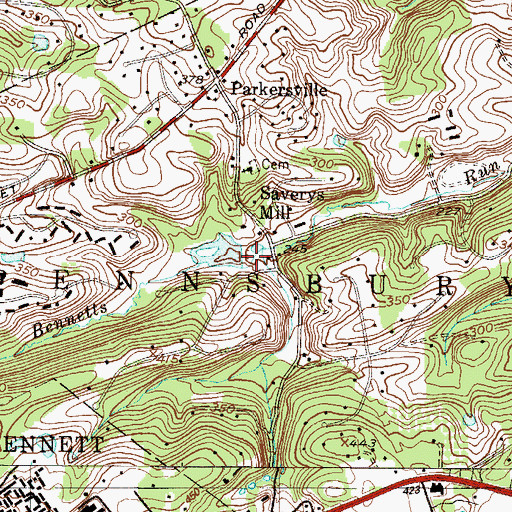 Topographic Map of Brayman Dam, PA