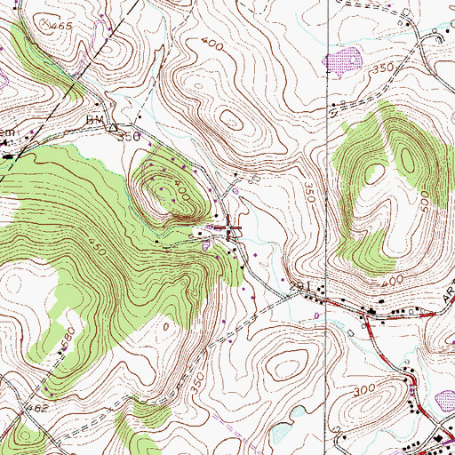 Topographic Map of Academy Dam, PA