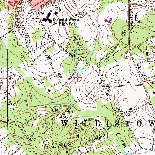 Topographic Map of Entrekin Dam, PA