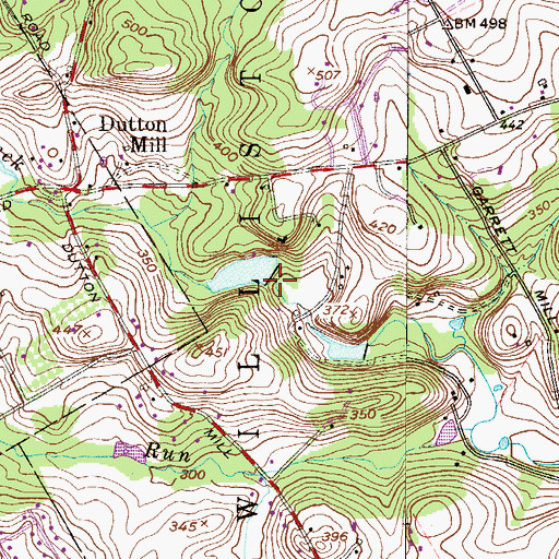 Topographic Map of Ridley Creek Dam, PA