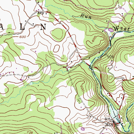 Topographic Map of Coatesville Dam, PA