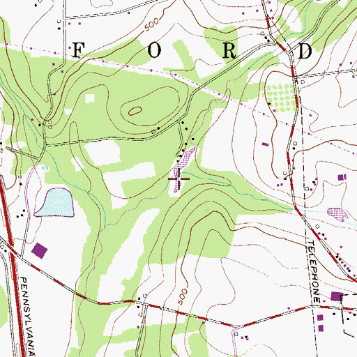 Topographic Map of Cummings Dam, PA