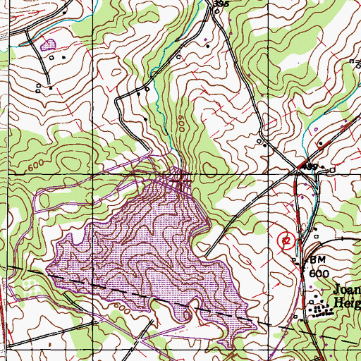 Topographic Map of Bethlehem Mines Corporation Dam, PA