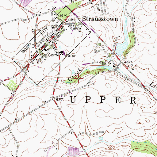 Topographic Map of Anthony Desilting Dam, PA