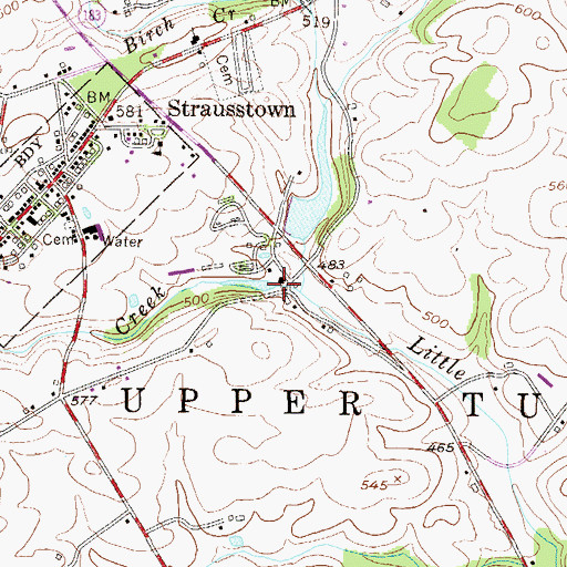 Topographic Map of Anthony Mill Dam, PA