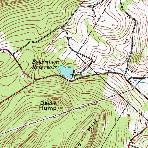 Topographic Map of West Farm Dam, PA
