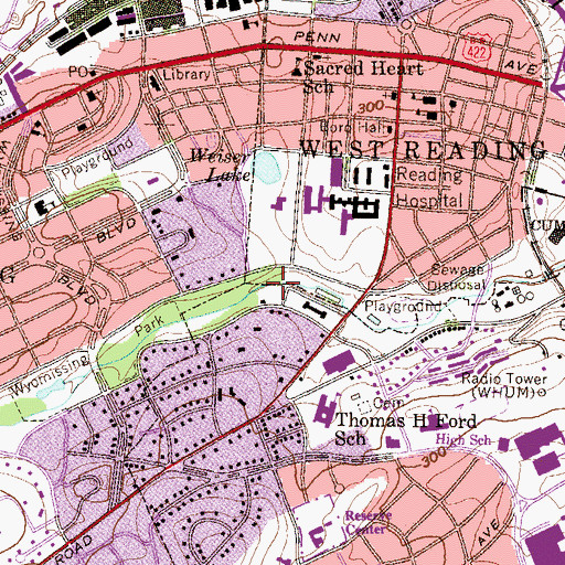 Topographic Map of Mirror Pool Dam, PA