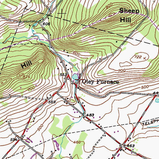 Topographic Map of Weinberger Mill Dam, PA