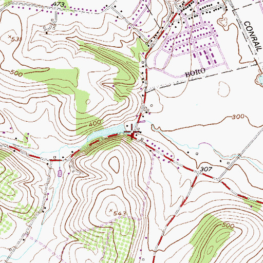 Topographic Map of Rieser Mill Dam, PA
