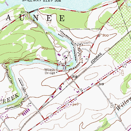 Topographic Map of Glen Gery Dam, PA