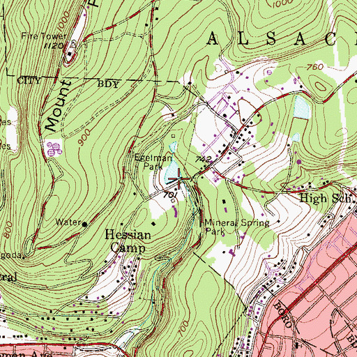 Topographic Map of Egelman Reservoir Dam, PA