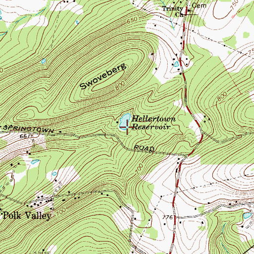 Topographic Map of Number Two Dam, PA