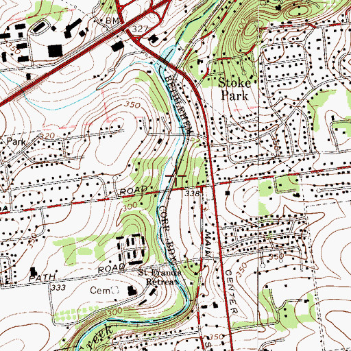 Topographic Map of Mill Dam, PA