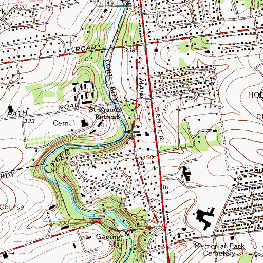 Topographic Map of Mill Dam, PA