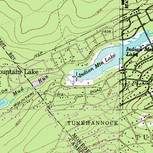 Topographic Map of Indian Mountain Lake Dam, PA