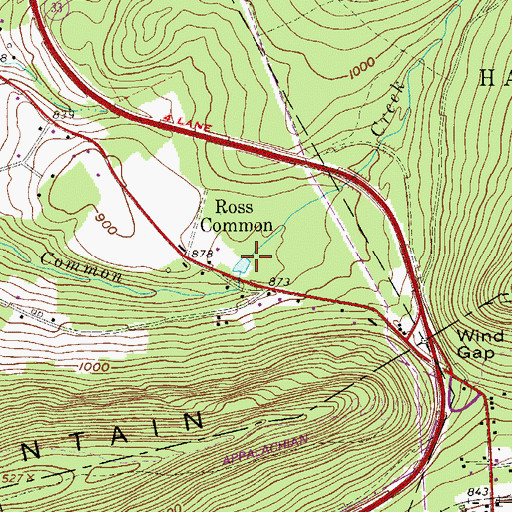 Topographic Map of Ross Common Dam, PA