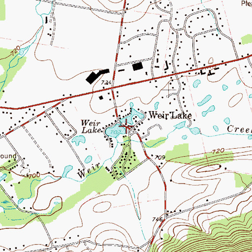 Topographic Map of Weir Lake Dam, PA