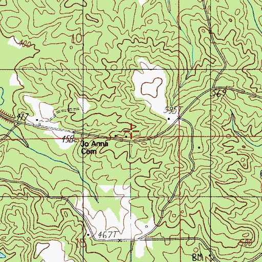 Topographic Map of Jo Anna Church, AL