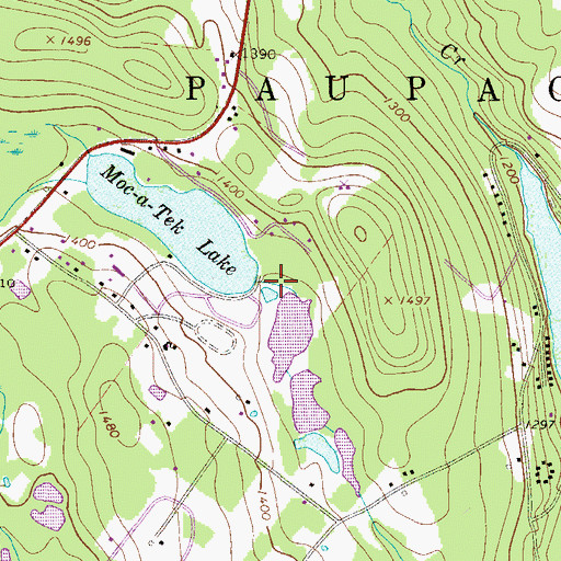 Topographic Map of Lake Moc a tek Dam, PA