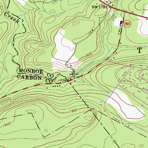Topographic Map of Association Dam, PA